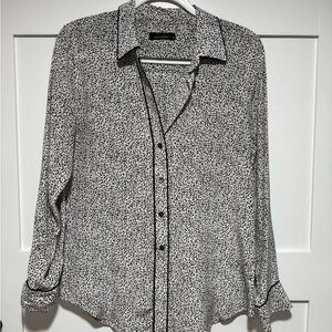 Equipment Black and White Patterned Shirt